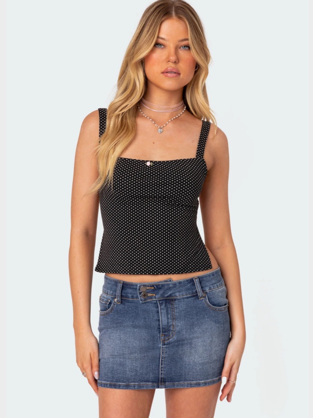Edikted Kaia Polka Dot Tie Back Top